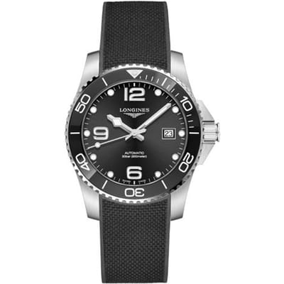 Longines Concas Duikserie Automatisch Mechanisch Uurwerk Datumweergave Horloge Herenhorloges Zwart Staal Keramiek L3.781.4.56.9 Regular Watch Box gray