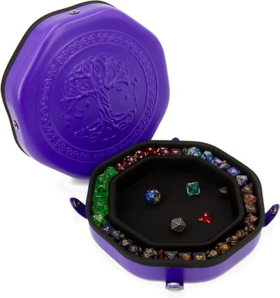 Dobbelsteen Bakje - Dobbelsteen Opberger - RPG Spel Bescherming - Magnetische Sluiting - 115 Dobbelstenen Capaciteit - Paars