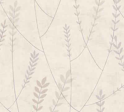 TAKJES EN BLADEREN BEHANG | Grafisch - Grijs Crème Beige - A.S. Création Nordic Feeling