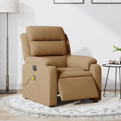 vidaXL - Massagestoel - elektrisch - verstelbaar - fluweel - bruin