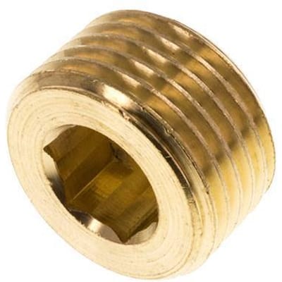 1/2'' Messing Plug met binnenzeskant zonder kraag 16 Bar [5 Stuks]