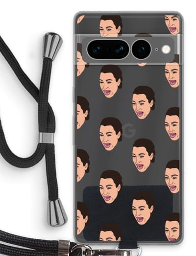 Case Company® - Hoesje met koord geschikt voor Google Pixel 7 Pro hoesje met Koord - Ugly Cry Call - Telefoonhoesje met Zwart Koord - Bescherming aan alle Kanten en Over de Schermrand
