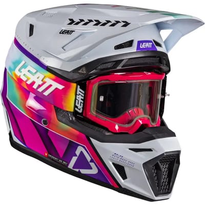 Leatt Moto 8.5 V26 Multikleur Roze Crosshelm met Bril - Helm