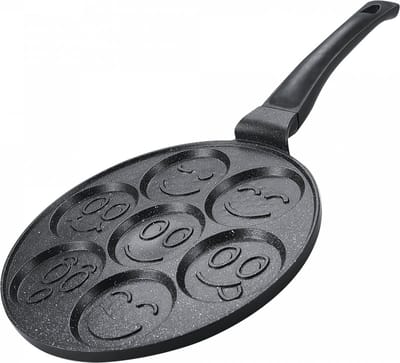 Mevaz Pannenkoek - En Crêpepan Met Marmeren Coating - 7 Smiley Emoji - 26CM