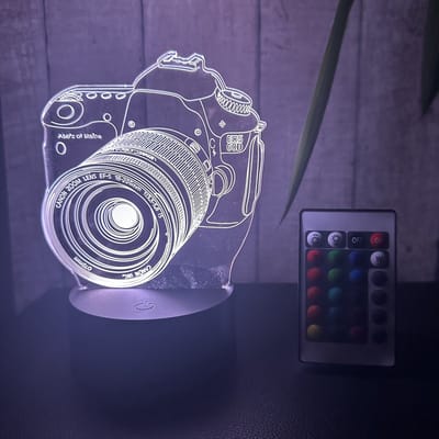 Klarigo® Nachtlamp – 3D LED Lamp Illusie – 16 Kleuren – Bureaulamp – Canon - Camera– Nachtlampje Kinderen – Creative lamp - Afstandsbediening