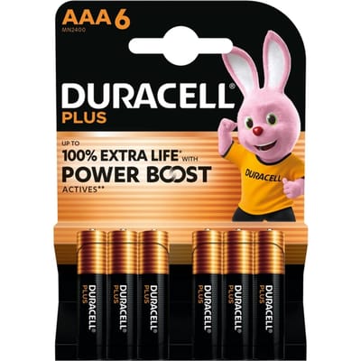 Duracell Plus AAA - alkaline batterijen - 1,5V, LR03 - 6 stuks