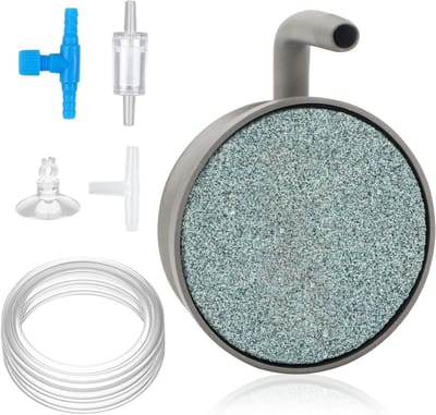 Luchtsteen voor Aquarium 3.8 cm - Stille Nano Belsteen met Zuurstofslang, Controleklep en Zuignap voor Optimale Watercirculatie en Beluchting
