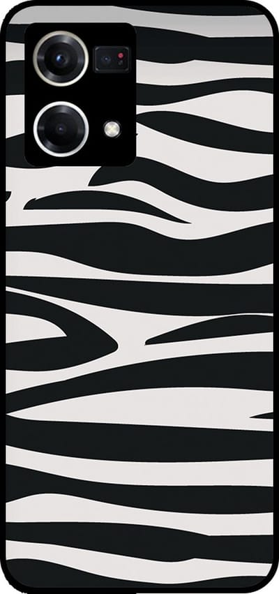 Smartphonica Telefoonhoesje Geschikt voor Oppo Reno8 4G met zebra opdruk - TPU backcover case zebra design - Zwart Wit geschikt voor Oppo Reno8 4G
