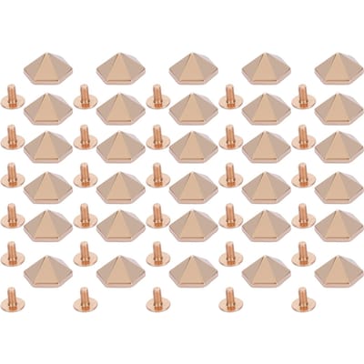 30 Sets Schroefklinknagels Multifunctioneel 12mm Goudkleur Zeshoek Piramidevorm IJzeren Schroef Leerbewerking goud