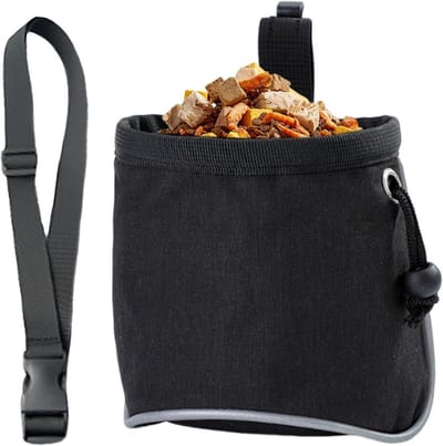 Hondentrainingszak - Snacktas Huisdier - Hondentraining Thuis - Antislip Stabiliteit - 12 x 12 cm - Zwart