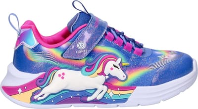 Skechers Unicorn Chaser meisjes sneakers - Blauw multi