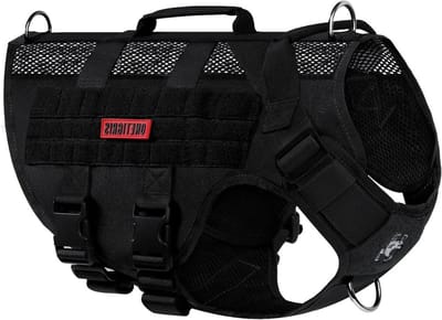 No-Pull hondenharnas - verstelbaar en ultra ademend - grote en middelgrote honden - borstharnas met handgrepen Dog Belts