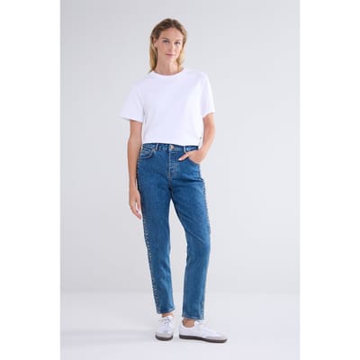 Summum Woman Moms Fit Jeans Indigo Cotton Lyocell Denim Size: 38 | Slim Outlet | Dames | Blauw