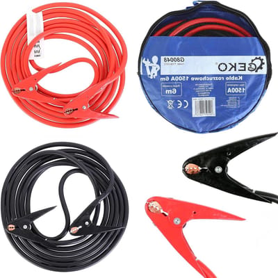 Startkabels Auto - Accukabels Krachtig - Motor Starten - 1500 Ampere Kracht - 6 Meter Lengte - Zwart
