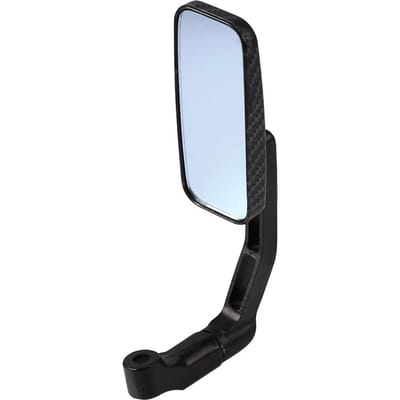 Paar Universele Motorfiets Fiets Rechthoekige Achteruitkijkspiegels 8mm 10mm Koolstofvezel white