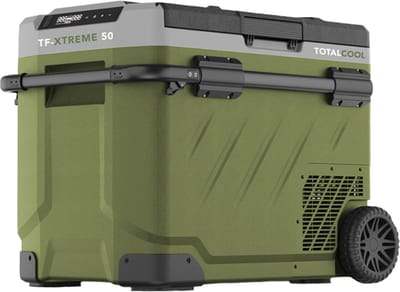 TotalCool TF Extreme 50 compressor koelbox duo zone Camo Green - 12 / 24 / 230V geschikt voor caravan, camper, tent, vouwwagen, vrachtwagen, boot, thuis