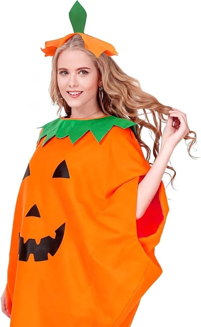 Halloween Pompoen Kostuum voor Volwassenen, Feestoutfit met Hoed en Cosplay Accessoires voor Dames en Heren, Perfect voor Halloween en Themafeesten