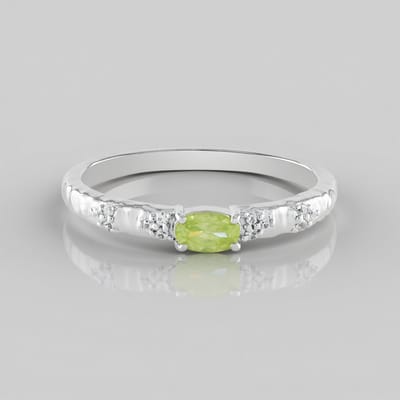 Cavill - Zilveren ring met 0,237 ct ovale briljant geslepen sfeen uit Madagaskar - 925 platina zilver - Moderne filigraan ring met zirkonia accenten