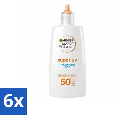 Garnier - Ambre Solaire - UV Fluid - Super UV Hyaluronzuur - Hydraterend - SPF 50+ - 40 ml - Voordeelverpakking - 6 stuks