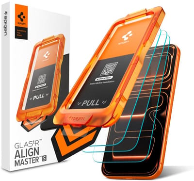 Spigen AlignMaster Geschikt voor Apple iPhone 17 Pro Max - 9H Tempered Glass Screen Protector - Case Friendly - Gemakkelijke Installatie - 3-Pack