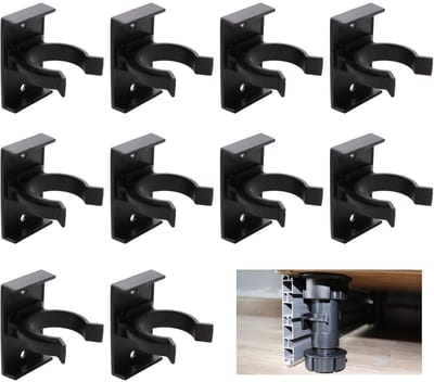 EXCITAT 10 stuks - Clips - Keukenbasisclips - Bevestigingsmaterialen - Geschikt voor banken, tafels, bedden, tv-meubels - Zwart