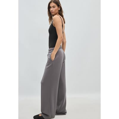 Stradivarius Wide-leg joggingbroek met naaddetail en zachte textuur  Grijs XS