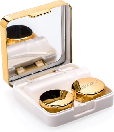 Lenzendoosje Partylens® - Gold - lenshouder inclusief spiegeltje - 5 delig