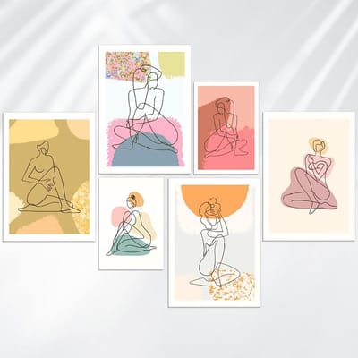 Wandkunst Set - Muurschilderijen Prints - Woonkamer Decoratie - Klaar om op te hangen - A3 A4 Formaat - Kleurrijk