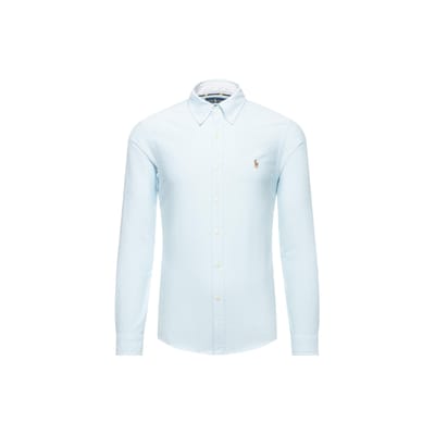 Polo Ralph Lauren Uni Kleur Polo Kraag Slim Fit Lange Mouwen Shirt Heren shirts Lichtblauw 710784299-011 L white