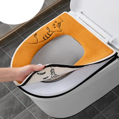 Livano Wasbare Toiletbril Cover - Wc Bril Hoes - Toiletbril - Wc Deksel - Toiletafdekking - Verwarmde Wc Bril - Oranje