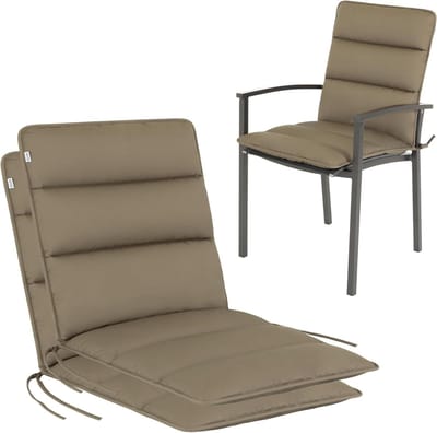 Tuinstoelkussens Set - Kussens voor stoelen - Buiten Zitten - Wasbaar op 95 graden - 100x48 cm - Zandbruin