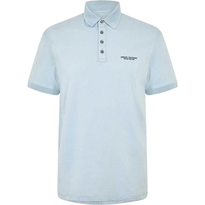 Armani Exchange Heren Katoenen Polo Shirt (Asblauw)
