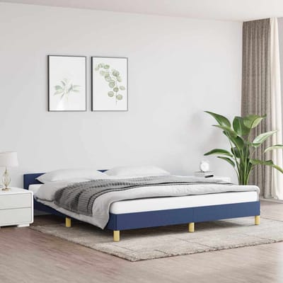 vidaXL - Bedframe - met - hoofdeinde - zonder - matras - 160x200 - cm - stof - blauw