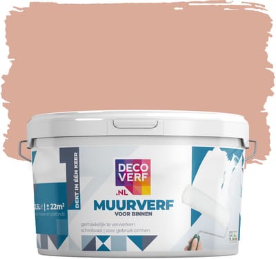 Decoverf muurverf mat perzik, 2.5L