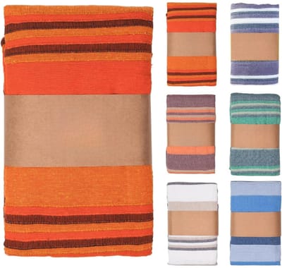 Famanu – Dunne deken voor strandpicknick - XXL - met franjes - zonder zand - tapijt - grote stranddeken of strandmat - zandvrij - oranje - 210 x 240 cm