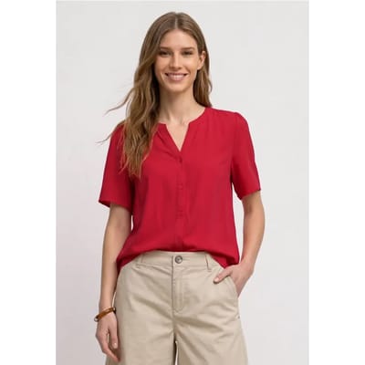 A346642 Buttoned splitneck blouse U