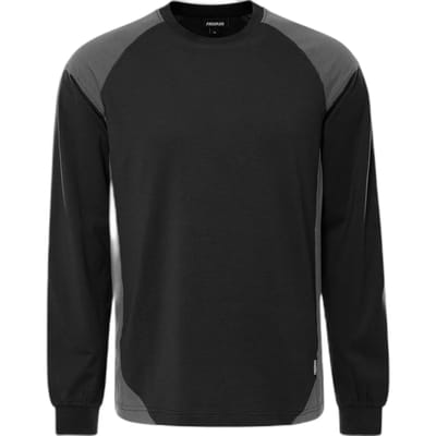 Fristads Heavy T-shirt lange mouw 7071 GTM - Zwart/Grijs - XS