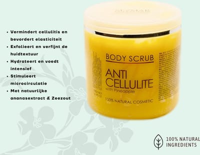 Anti Cellulite Sezmar Pro Dode Zeezout Body Scrub met Ananas & Vitamine E: Geavanceerde Huidverzorging voor Zichtbare Resultaten 500ml