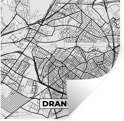 Muurstickers - Sticker Folie - Kaart - Stadskaart - Drancy - Plattegrond - Frankrijk - 100x100 cm - Plakfolie - Muurstickers Kinderkamer - Zelfklevend Behang XXL - Zelfklevend behangpapier - Stickerfolie