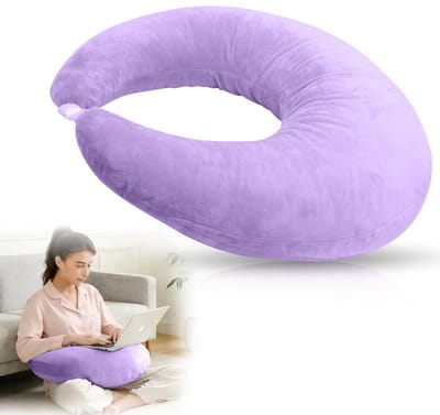 Dailygoods - Ergonomisch crealis-kussen, leeskussen, ergonomisch gamingarmkussen, haakkussen, steunkussen, ergonomisch armkussen voor lezen, spelen, werken en haken (paars)