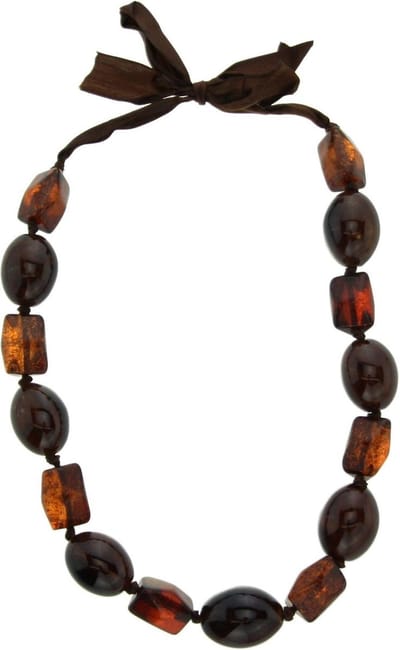 Behave - Grove Kralen Ketting met Strik - 70 cm - Trendy en Speels Accessoire
