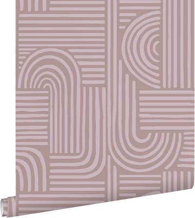 ESTAhome behang grafisch 3D motief licht mauve paars - 50 x 900 cm - 131488