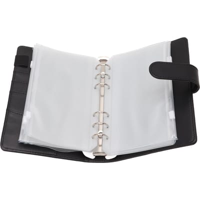 A6 Budget Binder A6 Binder Pocket Ritszak Notitieboek PU Leer Budget Notitieboek Contanten Envelop zwart