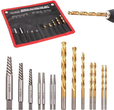 14-delige Easy Out Schroef Extractorset voor het verwijderen van gebroken en verroeste schroeven en bouten