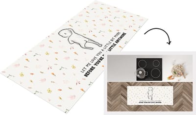 Keukenloper - Loper keuken - Let me love you a little bit more - Spreuken - Bloemen - Baby - Quotes - 120x50 cm - Keukenloper vinyl