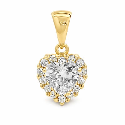 Juwelier Zwartevalk - 14 karaat gouden hart hanger met zirkonia - 14.314-W