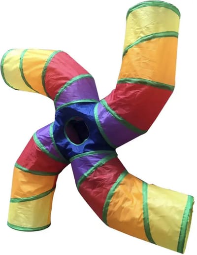Kattentunnel - 4 Gangen - Konijnentunnel - Speeltunnel - Kattenspeelgoed - Kattenspeeltjes - Kruiptunnel - Huisdier - Kat - Konijn - Konijnenspeelgoed