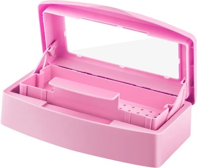 Nagelgereedschap - Sterilisatiebak voor nagelgereedschap - Sterilisatiebox - Plastic sterilisatiecontainer - Sterilisatiebox voor nagelgereedschap - Geschikt voor schoonheidssalons en nagelverzorgingsapparatuur - Roze