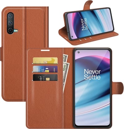 Coverup Hoesje - Geschikt voor OnePlus Nord CE 5G Hoesje - Coverup Book Case - Bruin