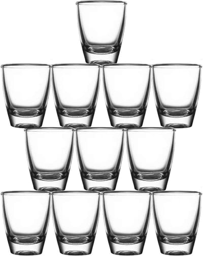 Set van 12 Dikke Bodem Shotglazen van 35ml - Transparante Liqueur Glazen, Vaatwasserbestendig, Perfect voor Feestjes en Thuis Bars